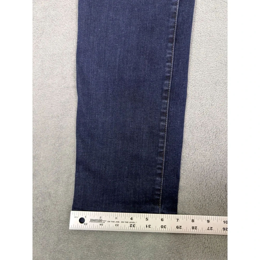 Eileen Fisher Jeans Womens 6 Blue Dark Wash Mid Rise Straight Leg Organic Cotton - Picture 6 of 8